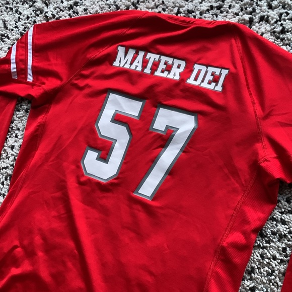 Nike Mater Dei High School Girls Volleyball Jersey Red Long Sleeve Stretch Large - Picture 13 of 14